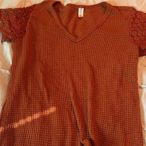 ADAY Rust Short Sleeve Top